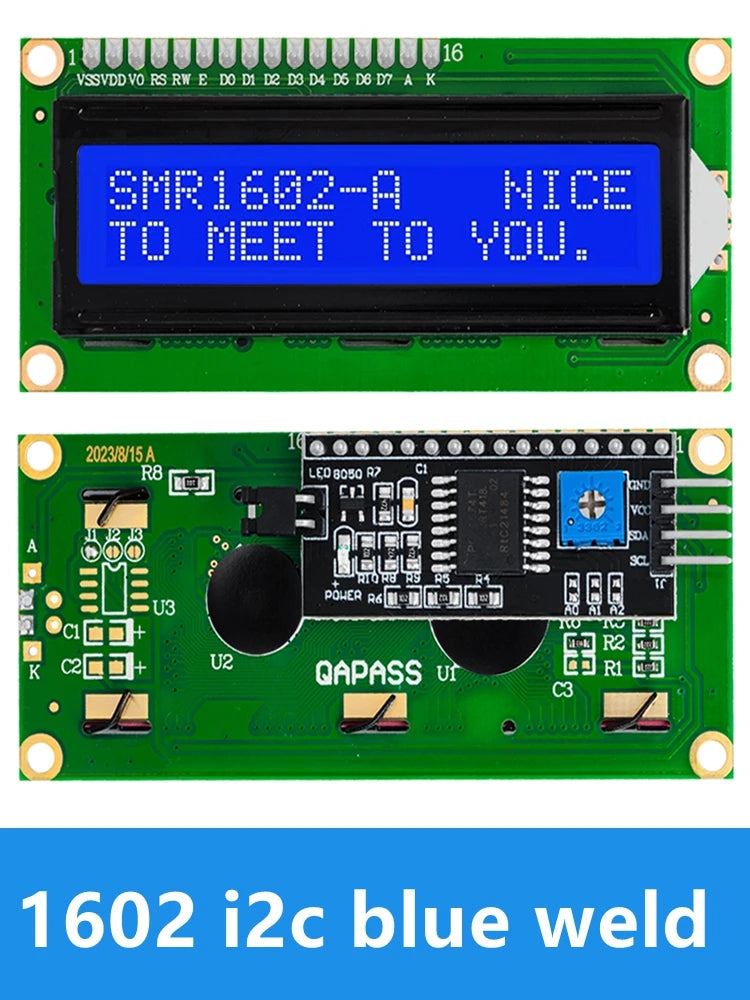 LCD1602+I2C LCD 1602 Module Blue Green Screen PCF8574 IIC I2C LCD1602 Zpaxo 1602 i2c blue weld