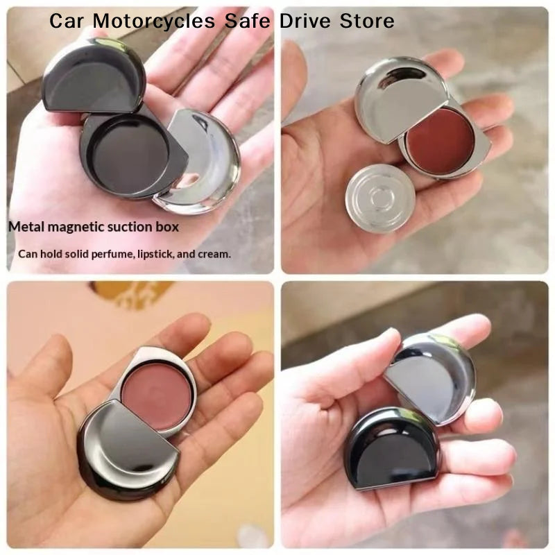 M1 Moon Shaped Zinc Alloy Balm Container Polished Surface Slide Lid