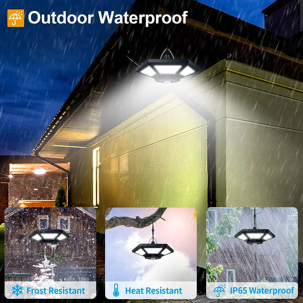 Dual Head Solar Shed Lights Motion Sensor Outdoor Indoor LED 5M Line Zpaxo