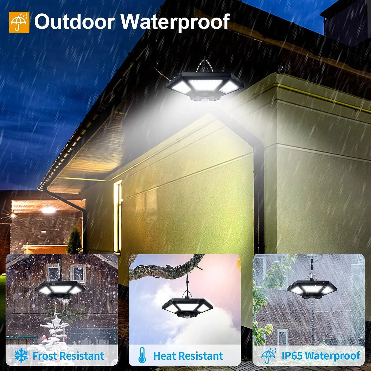 Dual Head Solar Shed Lights Motion Sensor Outdoor Indoor LED 5M Line Zpaxo