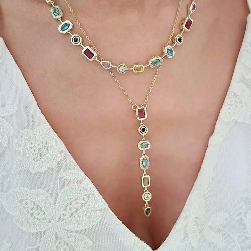 High-end Y-design Long Tassel Female Necklace Fashionable Zircon Zpaxo