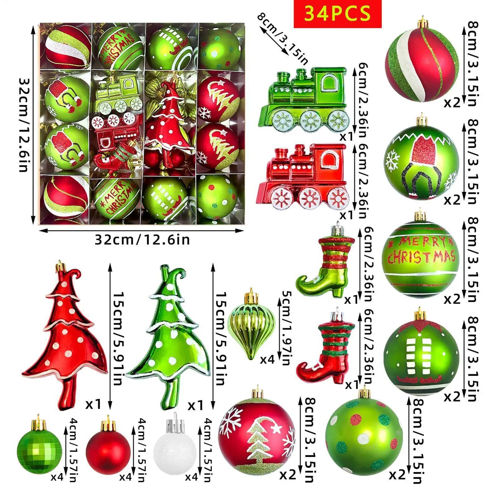 Christmas Ball Ornaments Shatterproof Decorative Bulbs Wedding Party