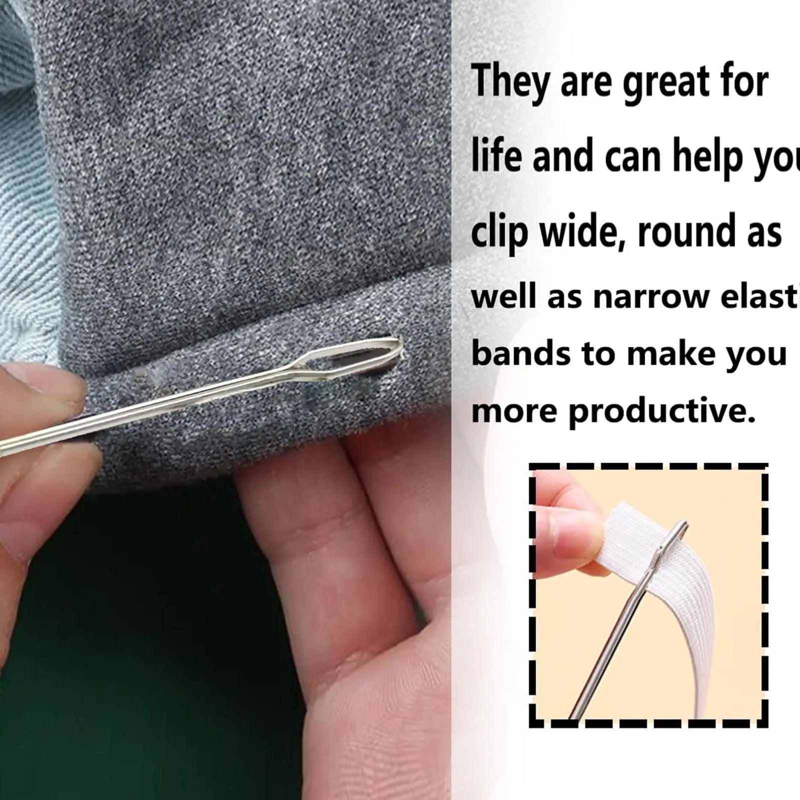 2pcs Wear Rope Garment Clips Sewing DIY Tools Elastic Band Tape Punch Cross Threader Wear Elastic Clamp Zpaxo