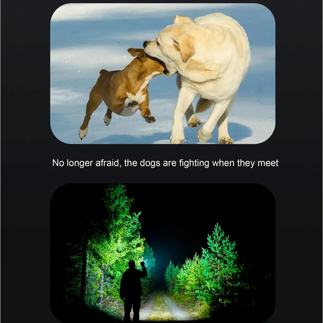 Portable Handheld Strong Ultrasonic Dog Repeller LED Flashlight