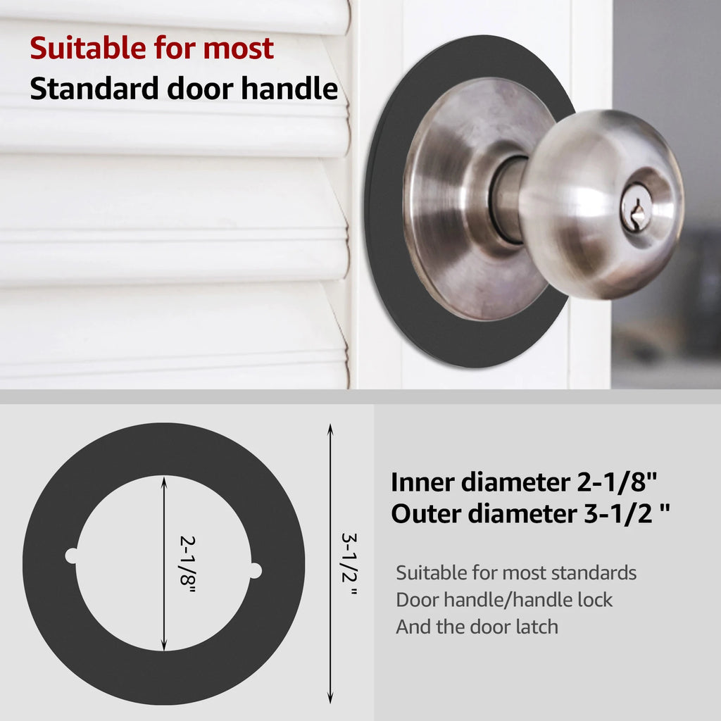 2/4Pcs Door Knob Plates Round/Square Version Stainless Steel Door Reinforcement Plate 2.15in Inner Diameter 3.5in Outer Diameter Zpaxo