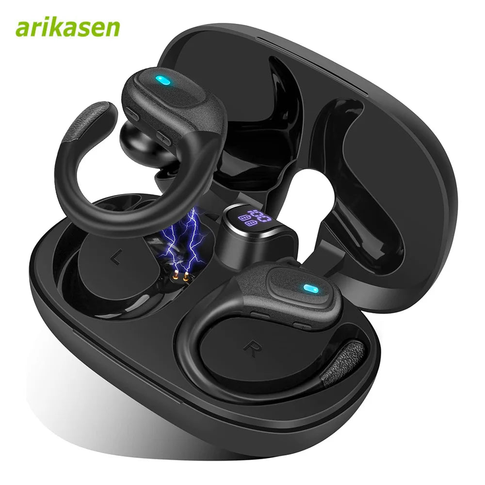 Wireless Earbuds Bluetooth 5 3 Earphones IP7 Waterproof ENC Noise Zpaxo black