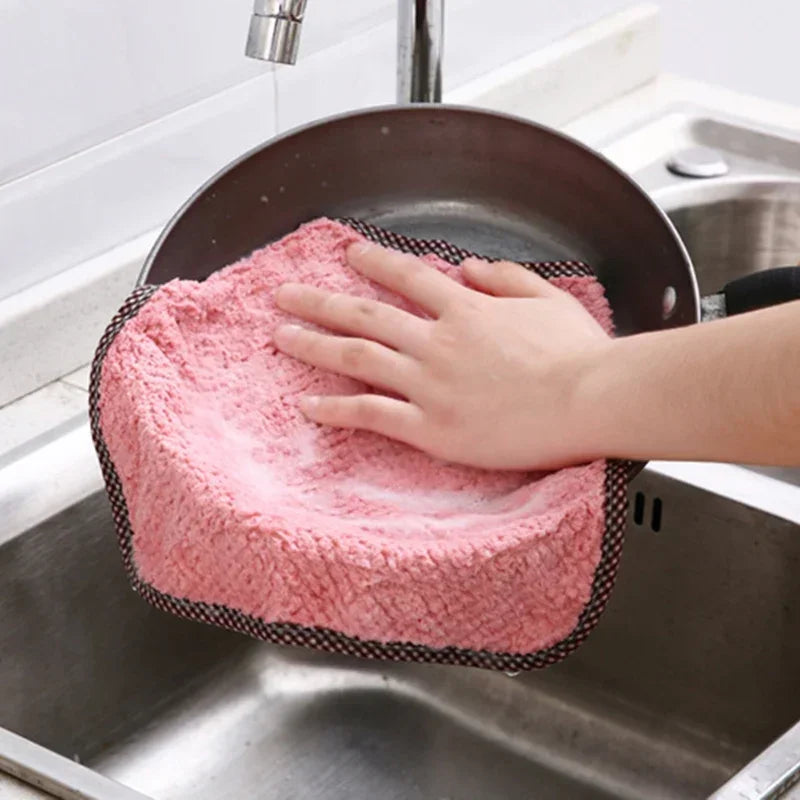 1 5 Kitchen Towels Hangable Cleaning Cloth Tableware Dish Microfiber
