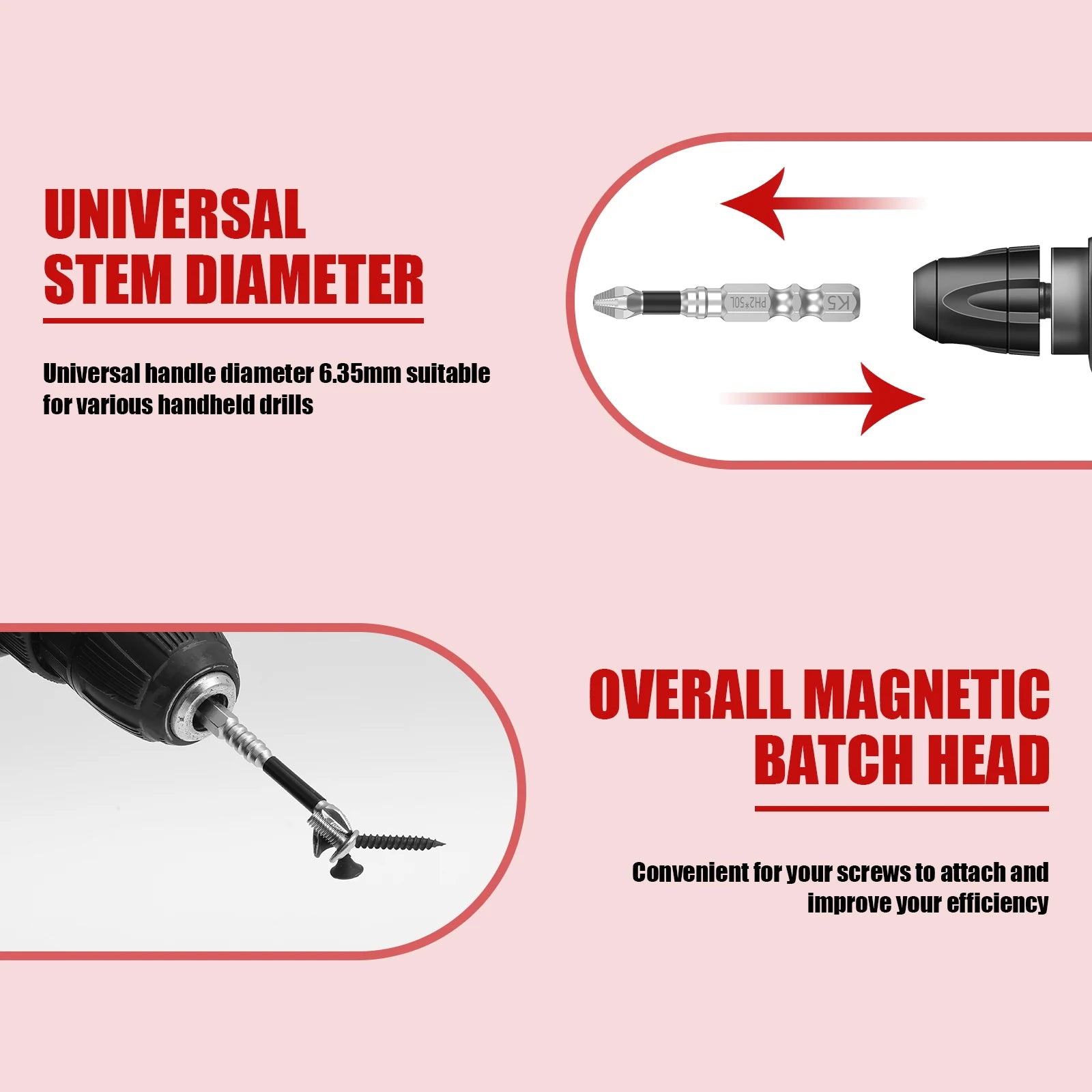 Anti Slip Magnetic Screwdriver Drill Bit Reusable K5 Impact Resistance Screw Extractor Cross Slot High Efficient Screwdriver New Zpaxo