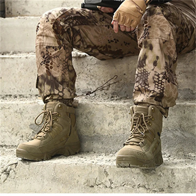 Men Tactical Boots Desert Waterproof Work Safety Shoes Hiking Ankle Zpaxo