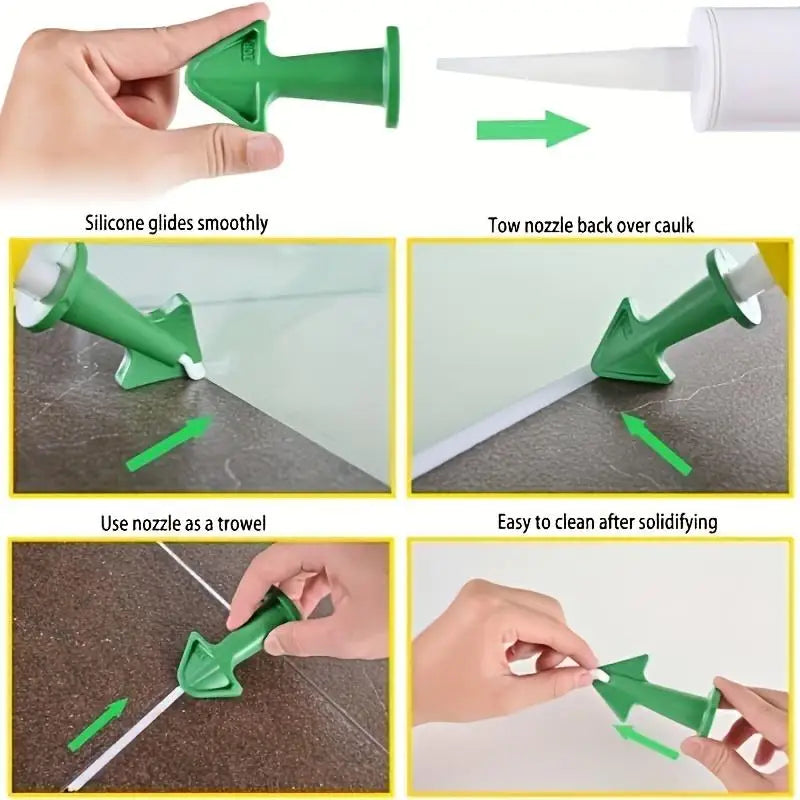 3/6pcs Multi-functional Sealant Nozzle Scraper Floor Caulking Tools Silicone Sealant Nozzles Kit Home Improvement Set Grout Tool Zpaxo