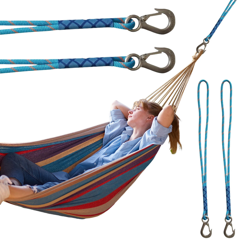 Suspension Rope with Heavy Duty Stainless Steel Hook for Outdoor Hammocks Chair and Trees Hang Kit Zpaxo