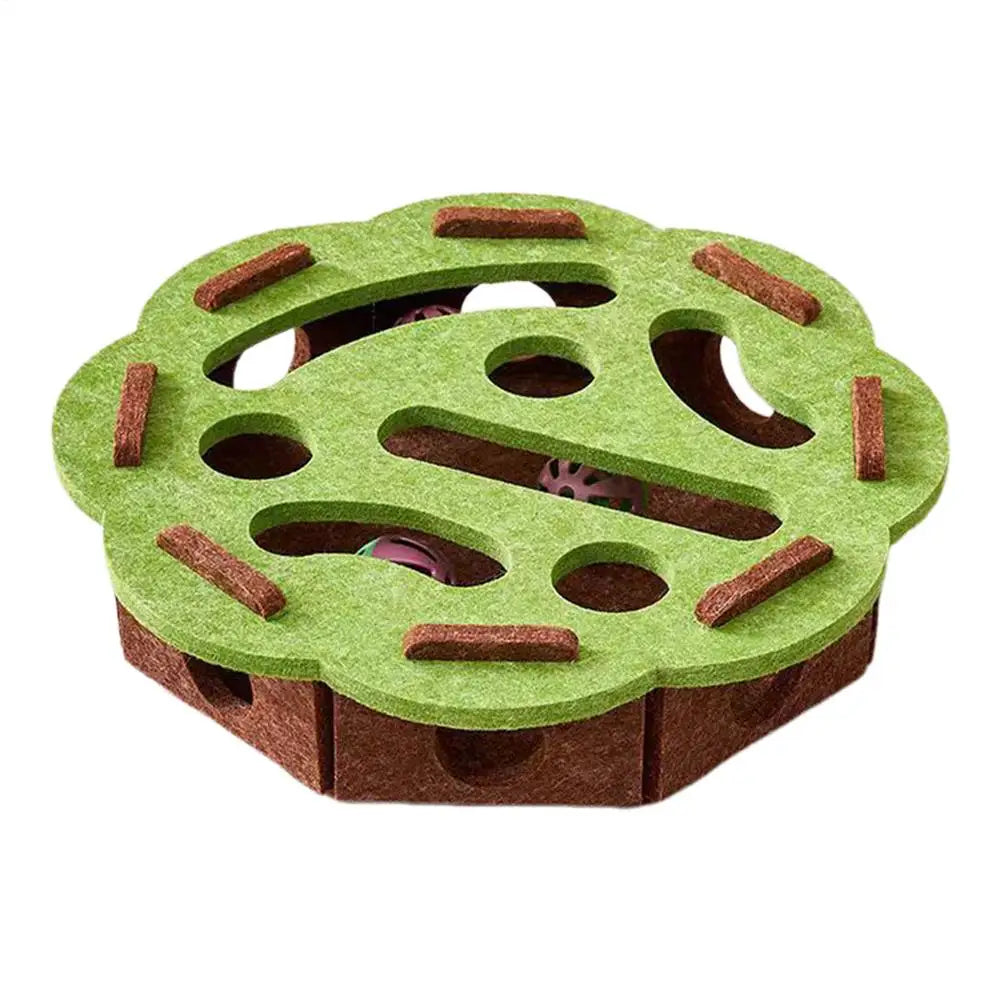 Interactive Cat Toys Felt Puzzle Box Bell Scratching Post Sisal