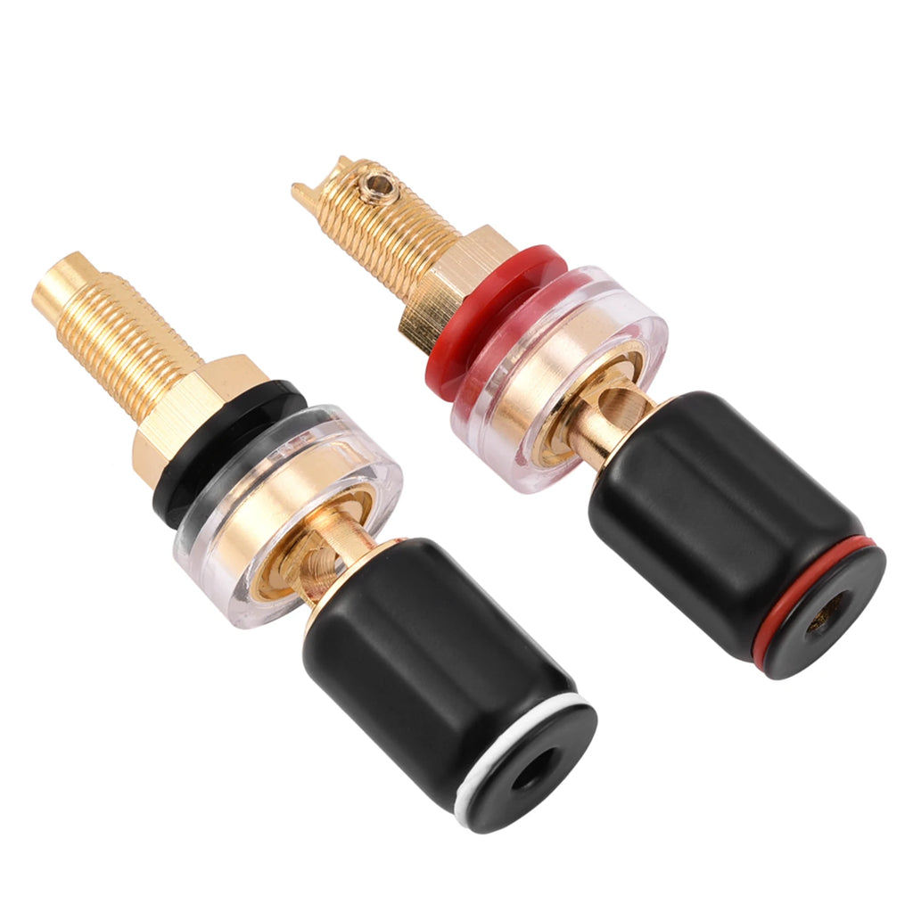 Black Red Welding Copper Speaker Amplifier Terminal Banana Plug