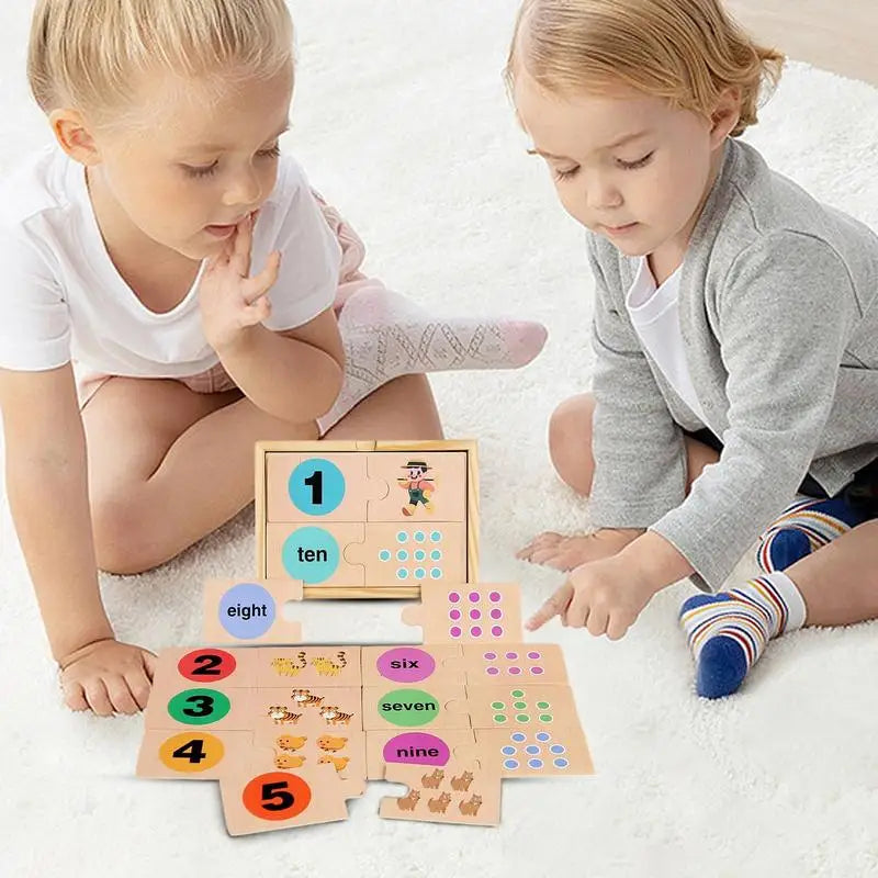 Counting Toys Kids Ages 3-5 Wooded Educational Number Puzzle Zpaxo
