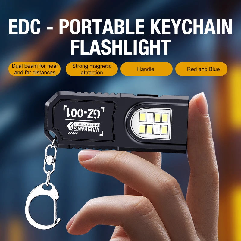Portable Waist Hanging Keychain Mini Flashlight Multifunctional
