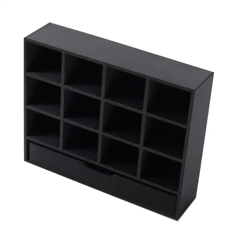 ▶1/12 Dollhouse Simulation Storage Cabinet Display Rack Model Dollhouse Miniature Furniture Decoration Doll House Accessories Zpaxo Black