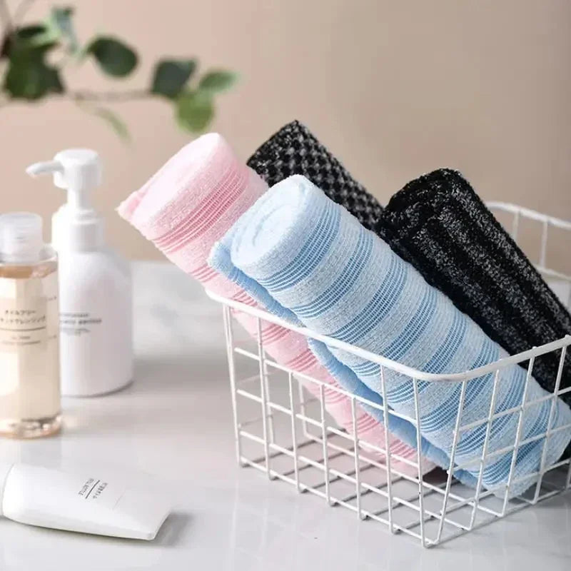 Exfoliating Washcloth Back Scrubber Shower Men Women Silver-ion