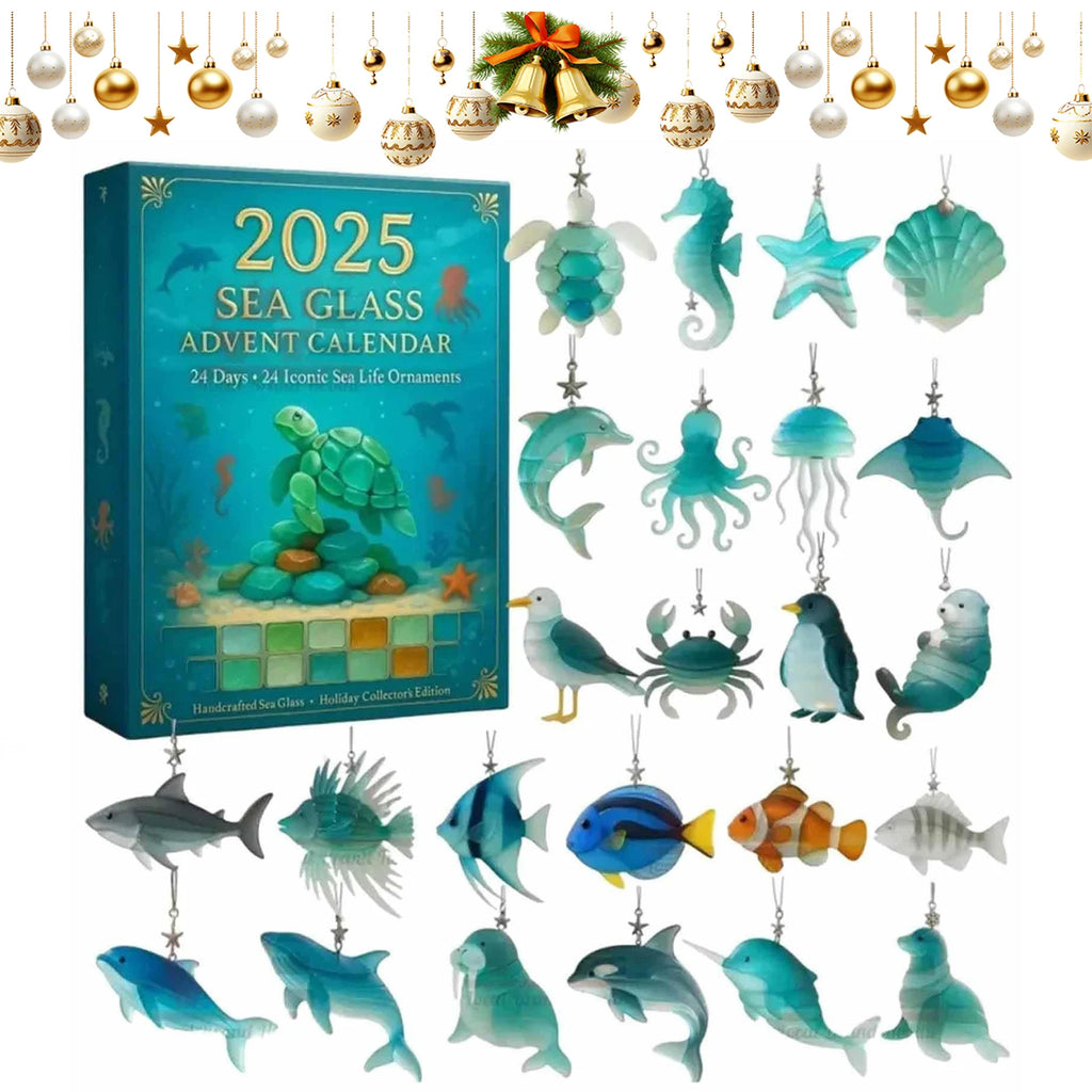 Marine Life Christmas Advent Calendar 24 2D Flat Ocean Animals
