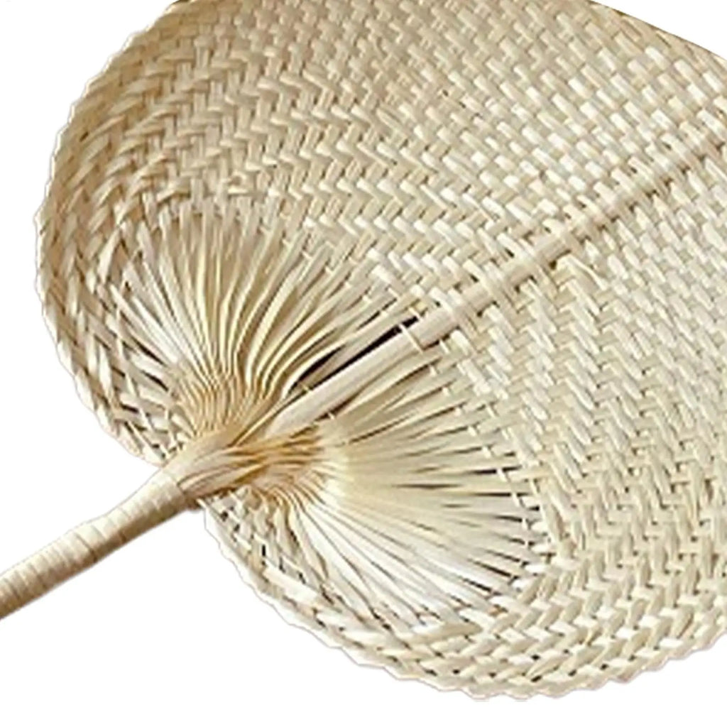 Hand Woven Fan Handmade Rustic Cooling Supplies Palm Leaves Manual