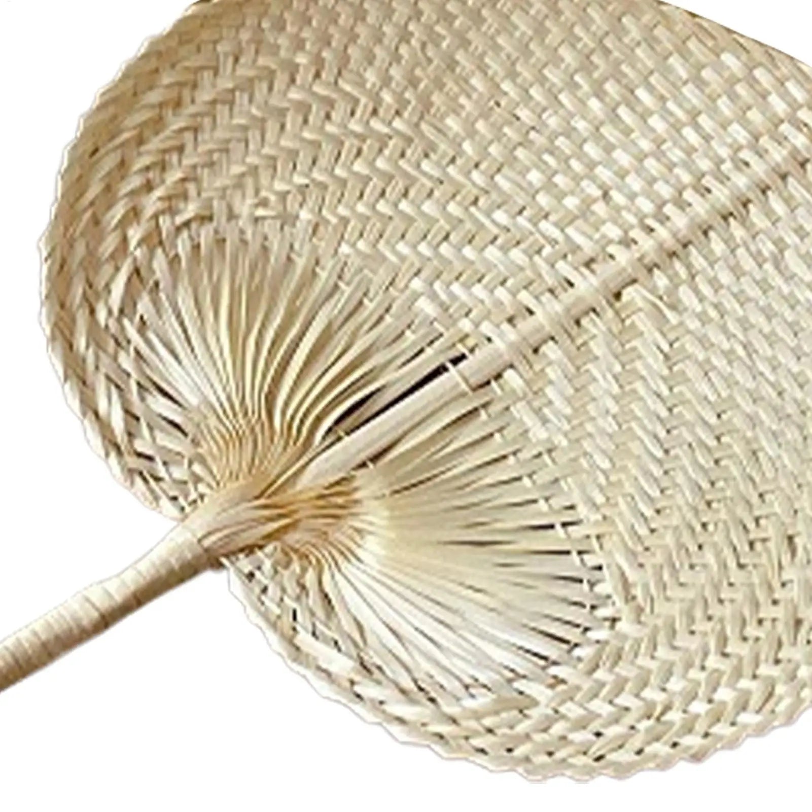 Hand Woven Fan Handmade Rustic Cooling Supplies Palm Leaves Manual