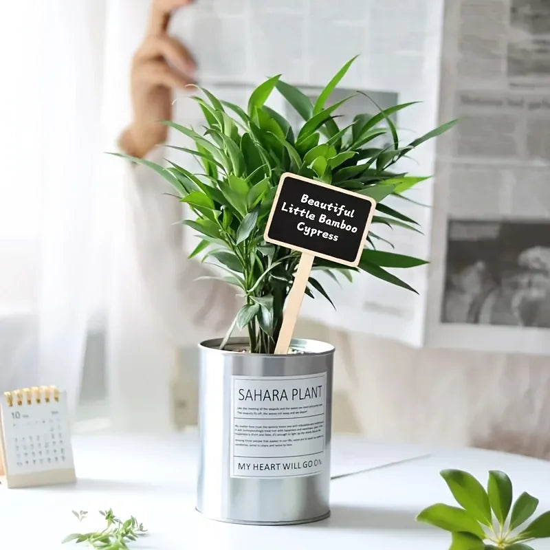 Rustic Wooden Plant Labels T-shaped Garden Signs Blackboard Message