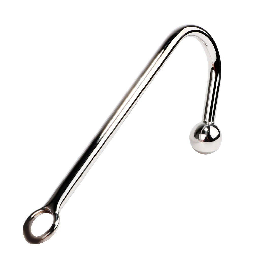 IKOKY Gay Stainless Steel Metal Butt Plug Ball Anal Hook Prostate