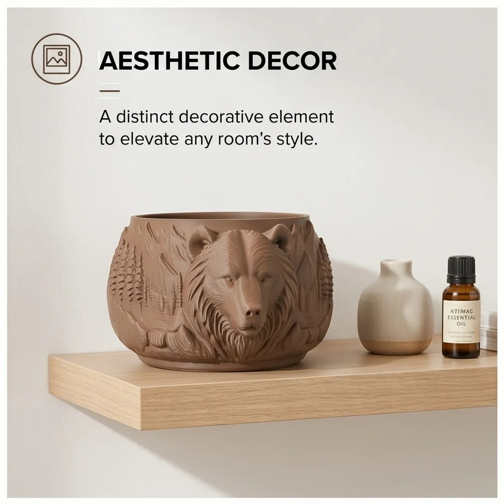 Nordic Creative Bear Statue Storage Bowl Rustic Home Decor Desktop