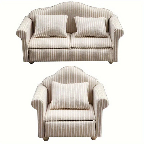 1 12 Mini Furniture Sofa DIY Decoration Doll House Living Room White Zpaxo