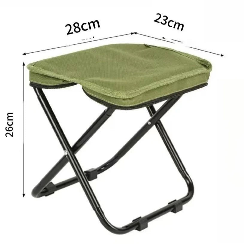 New Outdoor Pencil Case Folding Small Horse Tie Portable Handbag Stool Camping Picnic Stool Ultra Light Stool Train Queue Chair Zpaxo Green L