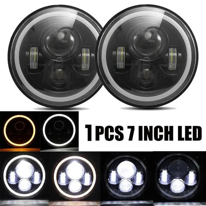 7" Motorcycle LED Headlight Angel Eye DRL – Harley Touring