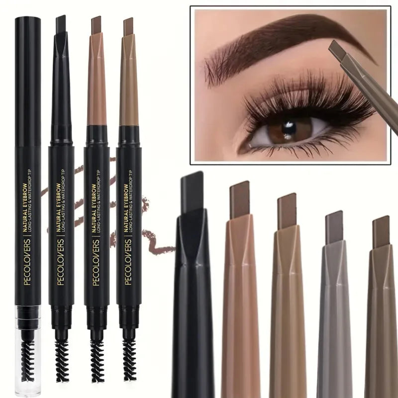 1PC Precise Application, Color Development, Anti-smudge,Black/brown/gray,Long-lasting Natural Matte Finish,2-in-1 Eyebrow Pencil Zpaxo