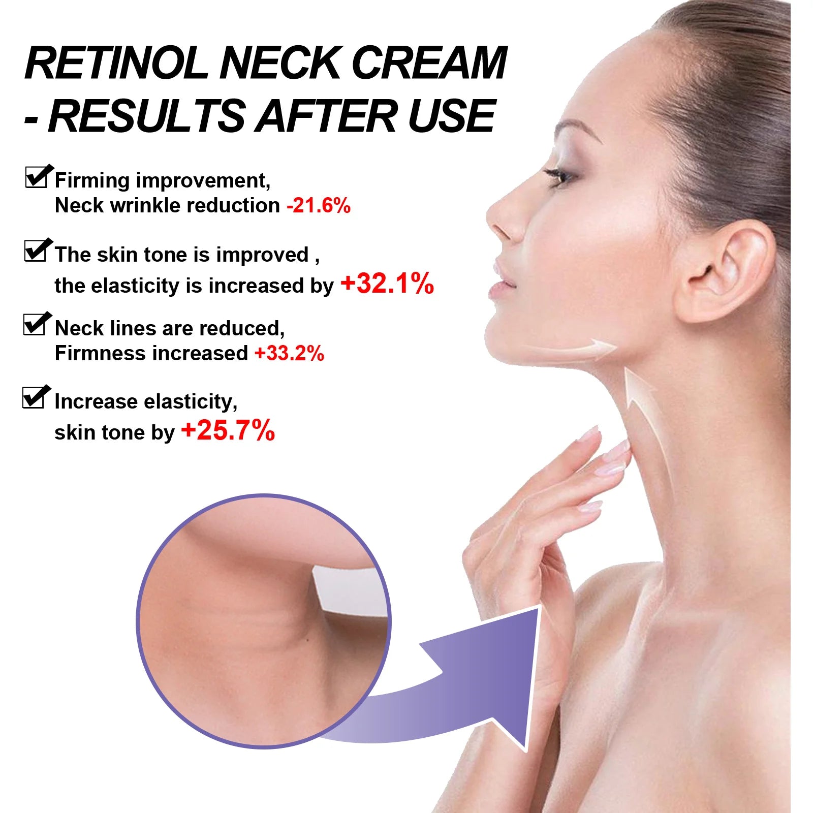 Retinol Neck Cream Lighten Neck Lines Lift Firming Double Chin Improve Elasticity Skin Moisturizer Rejuvenation Neck Skin Care Zpaxo