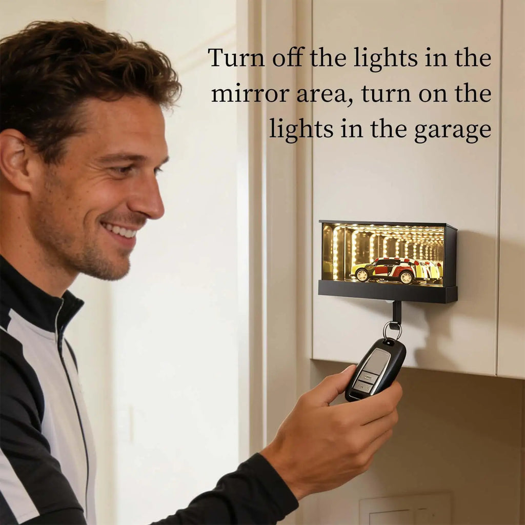 Car Garage Key Holder LED Light Infinity Hallway Decor Keychain