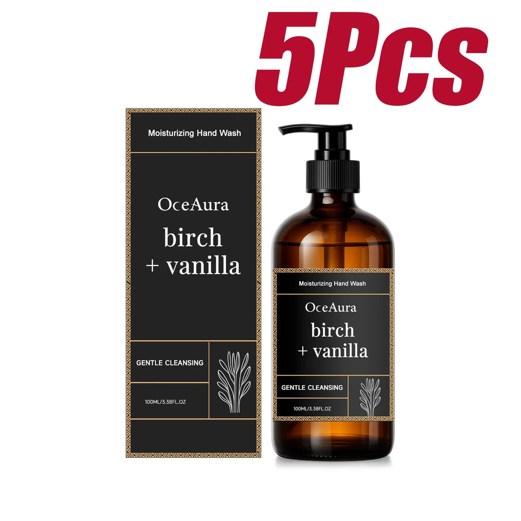 OceAura Vanilla Extract Moisturizing Hand Wash 100ml Liquid Hand Soap Zpaxo 5 x 100ml Boxed