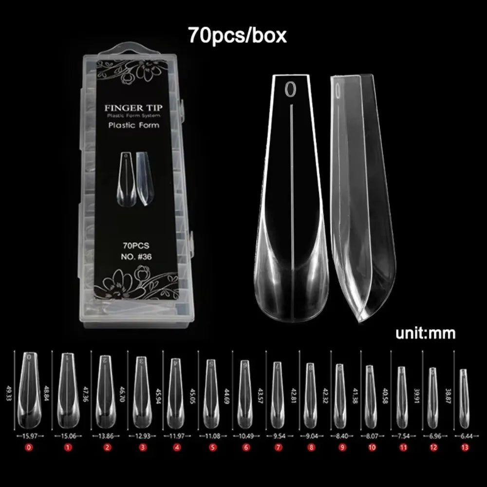 Poly Nail Gel Extension Molds Reusable Curved Stiletto Advanced Shape Zpaxo 4
