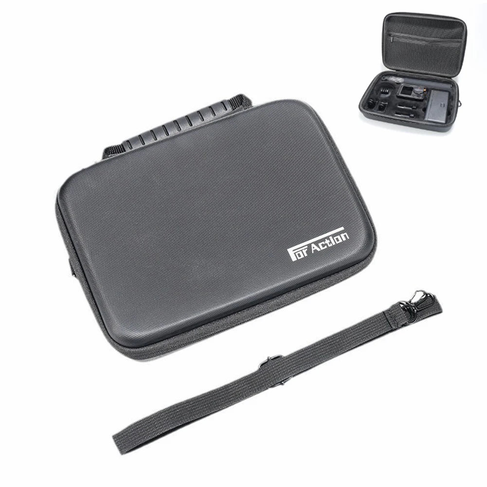 Travel Carrying Bag Shockproof Handheld Action Camera Case with Shoulder Strap Hard Shell Storage Bag for DJI Action 5 Pro/4/3 Zpaxo