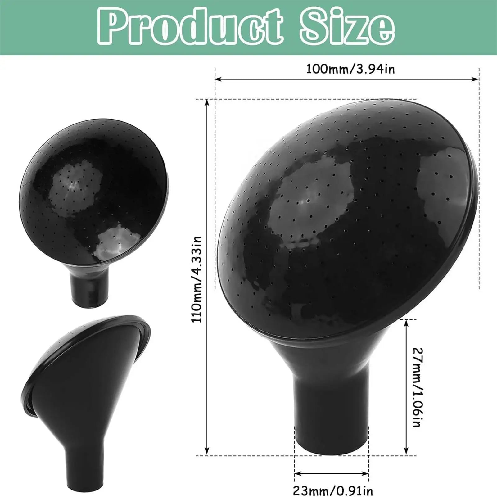 Black Inner Diameter Watering Can Head Sprinkler Spout Plastic Water