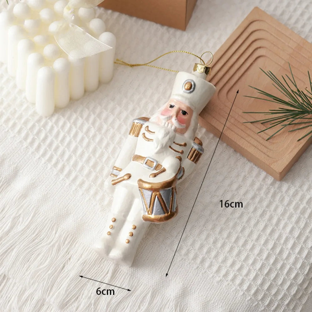 White Christmas Hanging Pendants – Soldier, House & Car Baubles Christmas Ornaments Zpaxo soldier