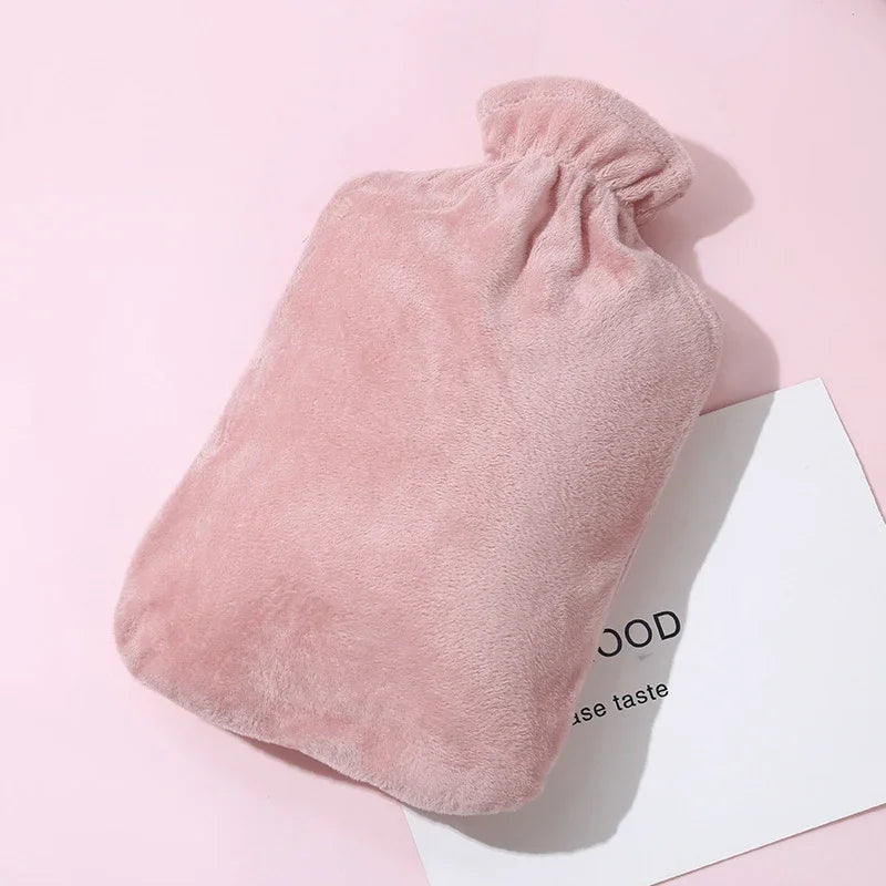 Plush Water Bottle Leak-proof Large-capacity Bed Abdomen Warmer Soft Zpaxo one size Pink