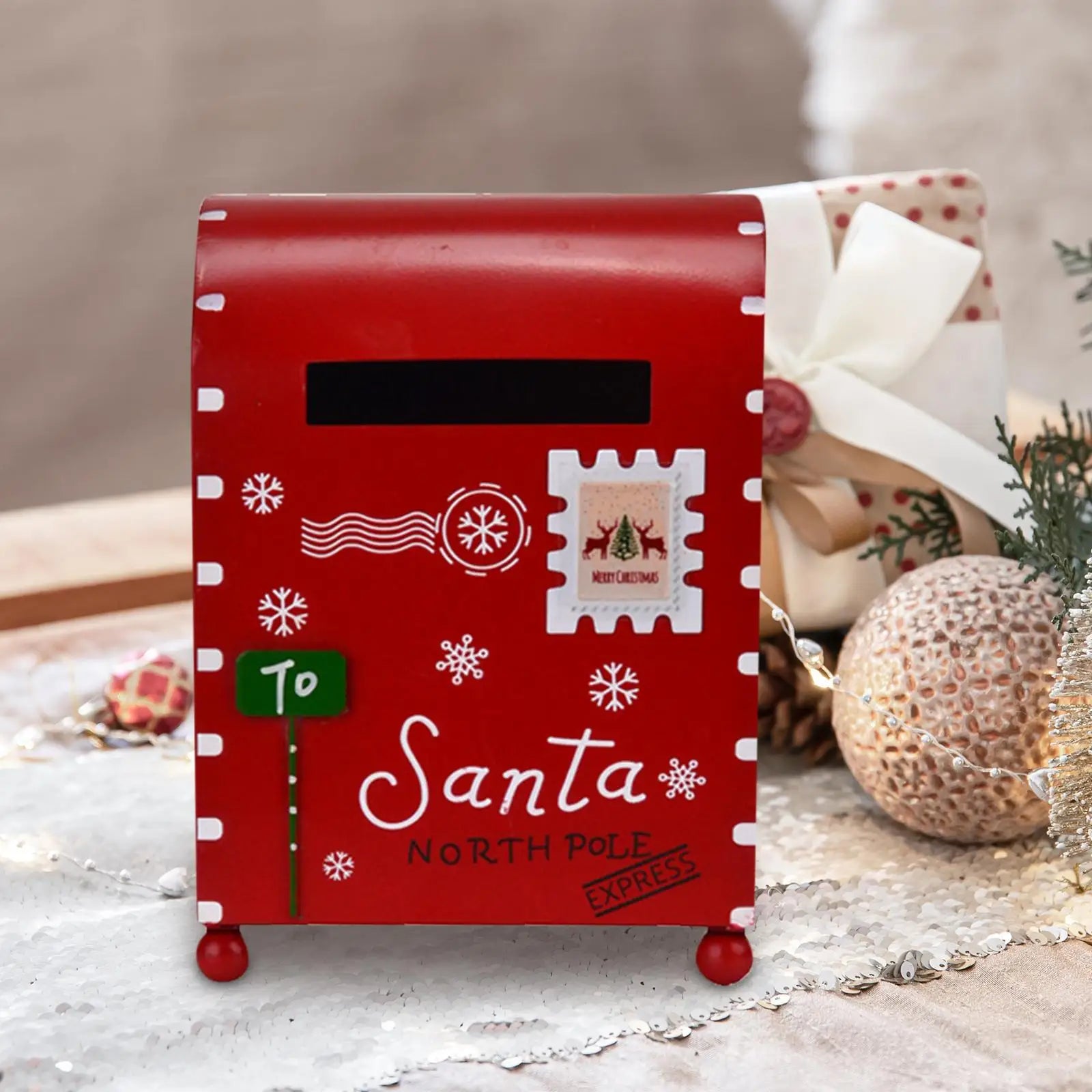 Christmas Decoration Mailbox Mini Postbox Letter Box Zpaxo Red