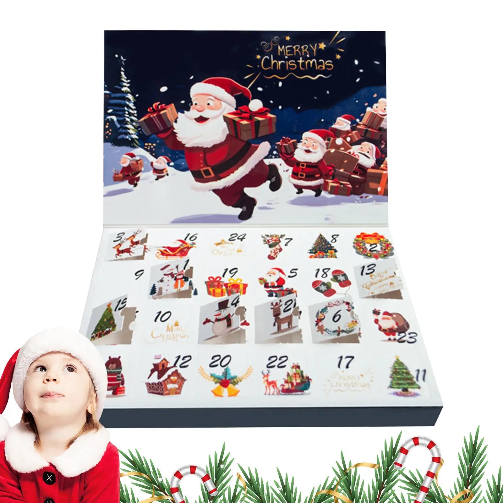 Empty Advent Calendar Box Paper Countdown Case Christmas Party Favor