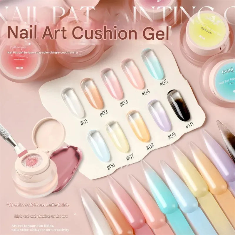 Nail Art Cushion Gradient Painting Gel Black Ombre Patting Polish UV