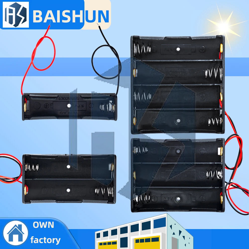 18650 Power Bank Enclosure 1-4 Slot Battery Case Wires Hard Pins Zpaxo