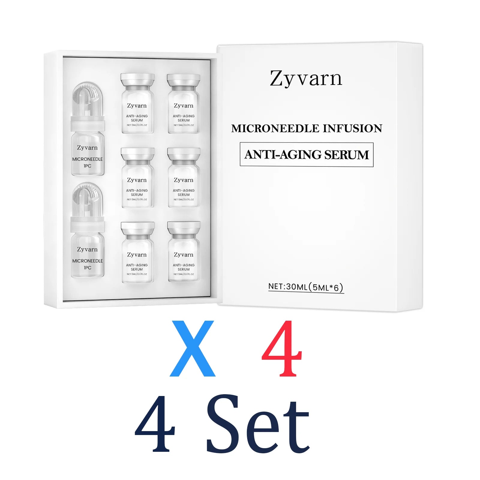 Facial serum 0.25mm Microneedle Set Roller Winter skincare Moisturizer Hydrating cream Night cream Day cream Dry skin remedy Zpaxo 4 Set