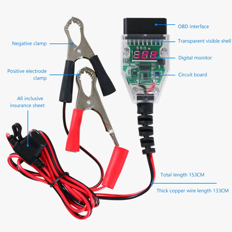OBD ECU Memory Backup Tool & Car Battery Tester | Digital