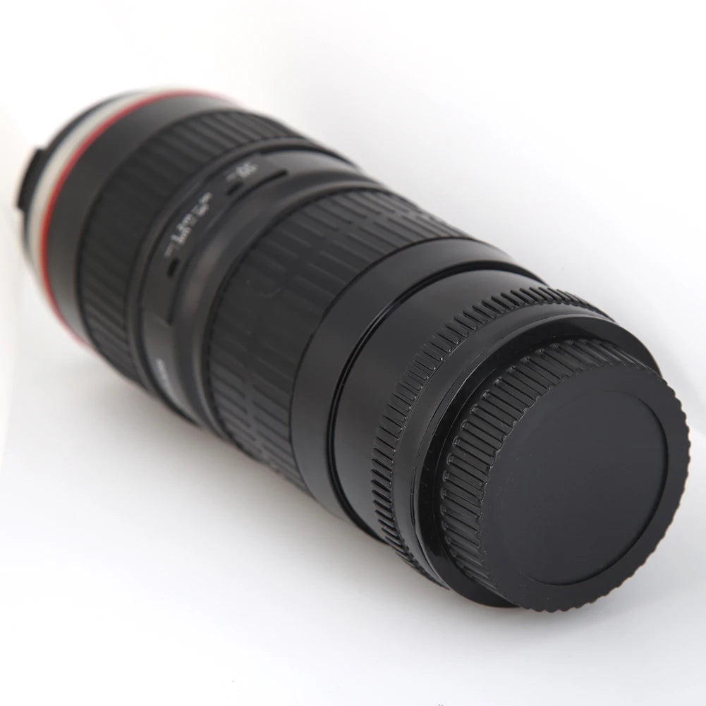 Stainless Steel Coffee Tea Mug Camera Lens Shaped Water Cup Lid Gifts Zpaxo