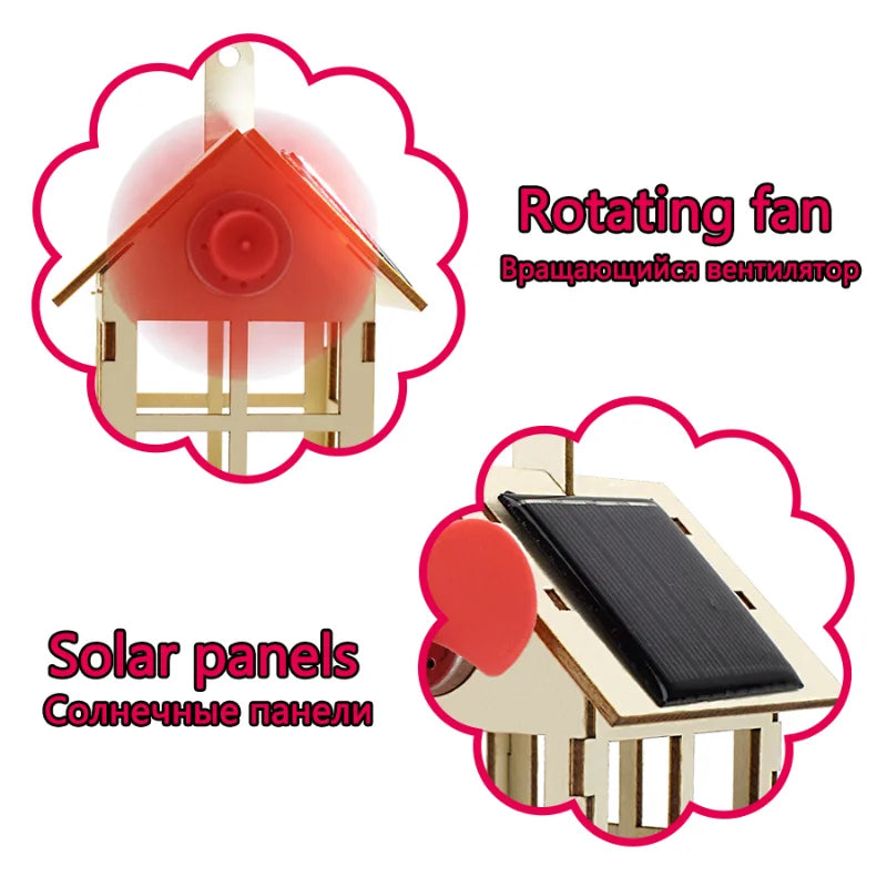Solar Toy Boy Windmill Science DIY Physics Educational Kid Model 1