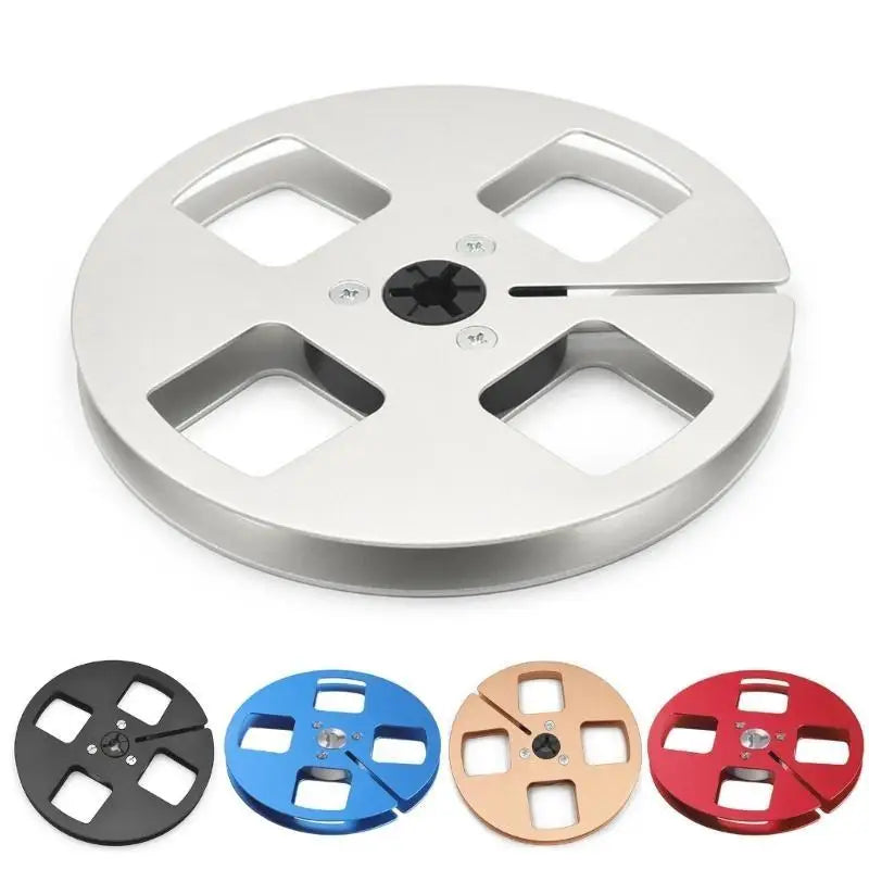652F Lightweight 5inch Empty Take Up Reel for 1/4Inch Tape Aluminum Construction 4 Wind Resistant Holes Zpaxo