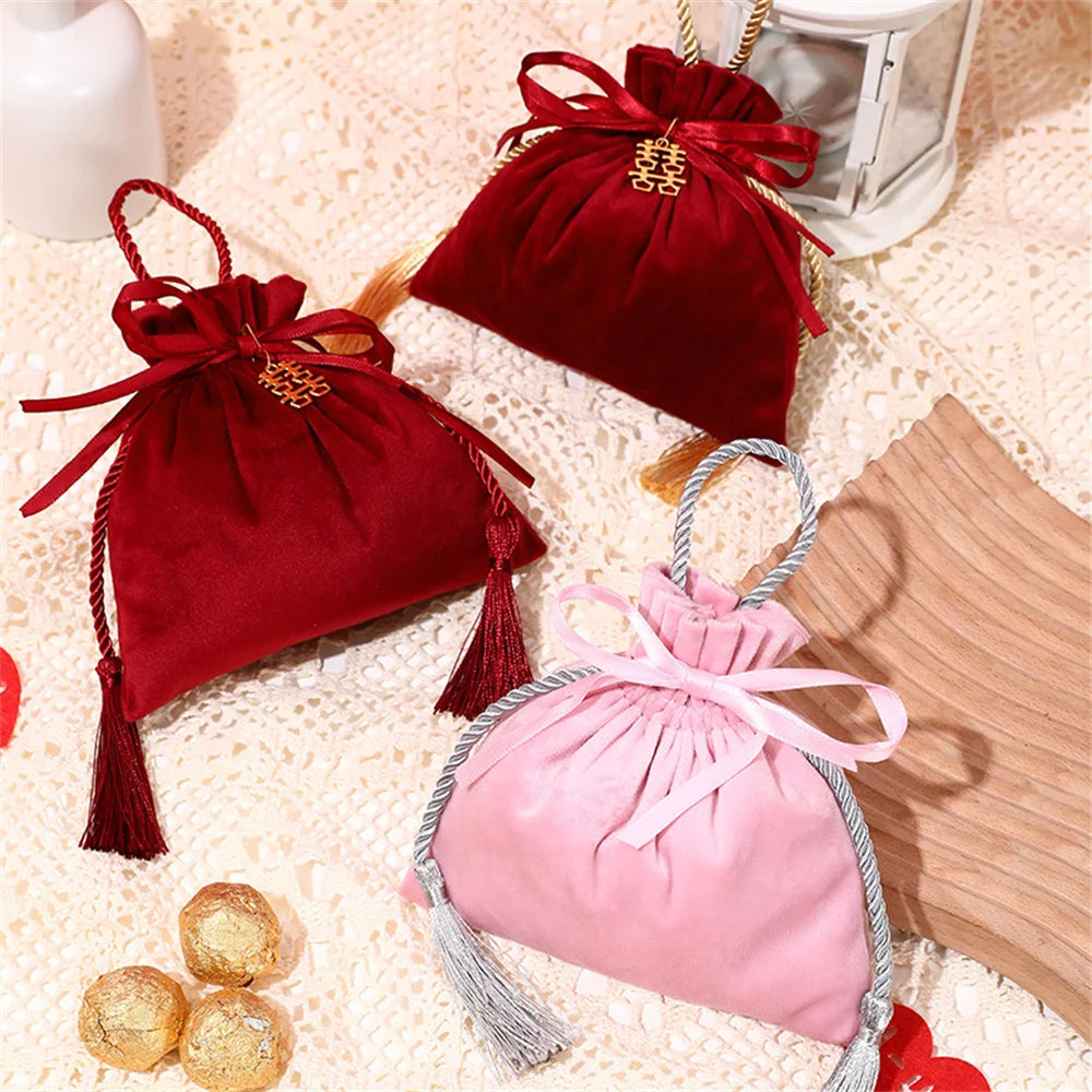 Velvet Drawstring Gift Bag – Wedding Party Candy Favour Pouch