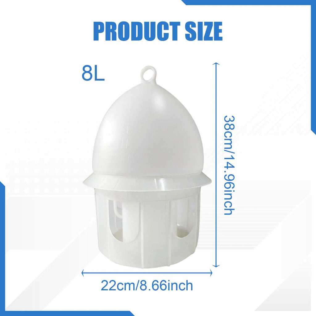 Pigeon Water Feeder Thickened Large Capacity Hanging Design Drinker Drinking Station for Chicken Dove Quail Parrot White Zpaxo